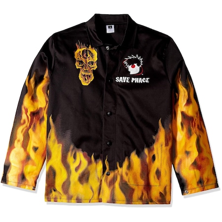 Save Phace Welding Jacket with Flames Design, XL 3012411